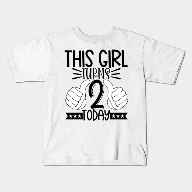 This girl turns 2 today Kids T-Shirt by Coral Graphics